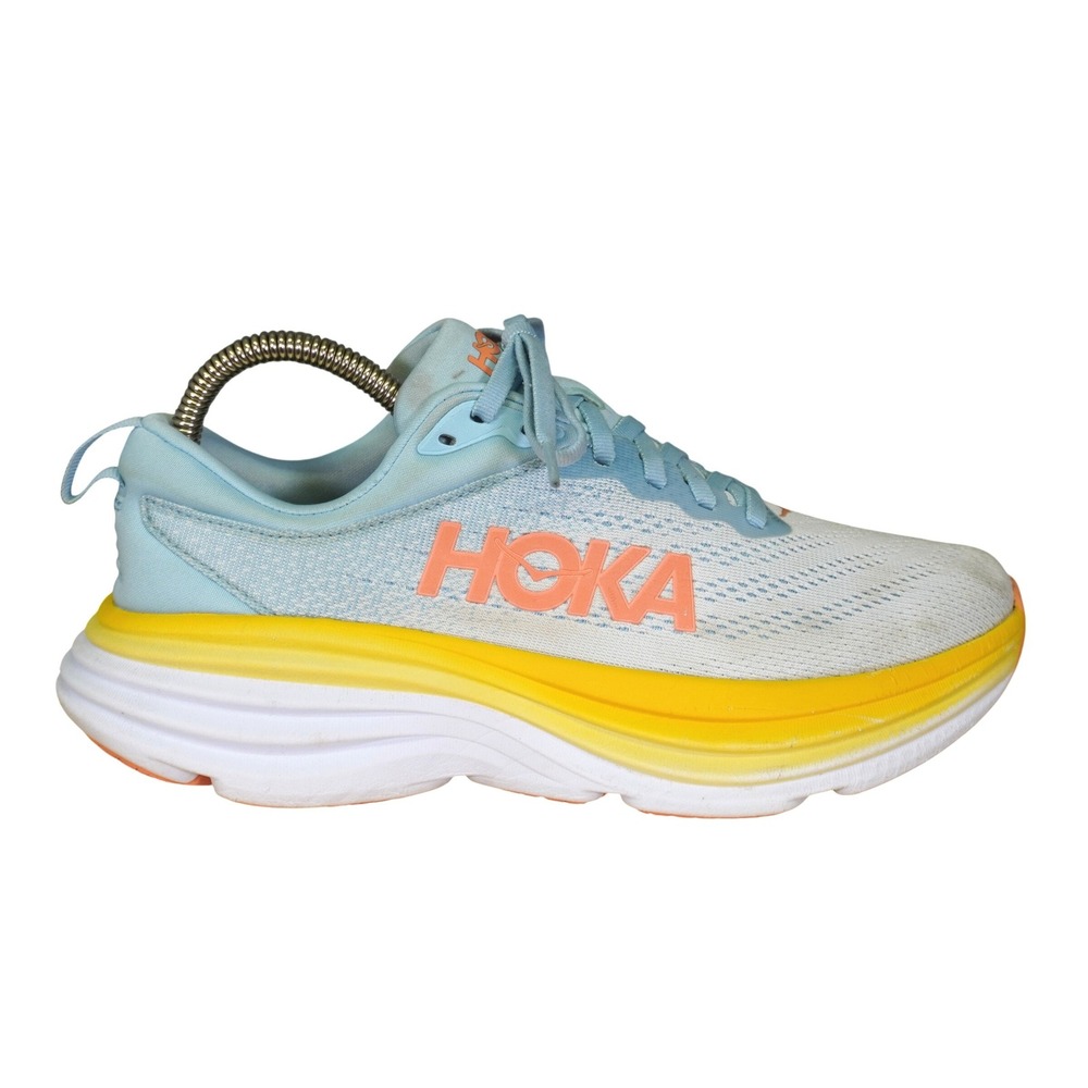 Hoka One One Bondi 8 Shoes Womens Size 7.5 Blue Running Sneakers 1127952 SSCA